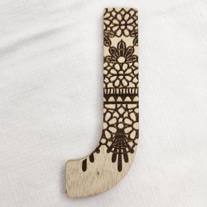 Monogram J Engraved Wood Letter Initial